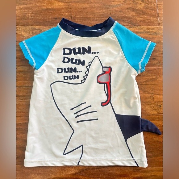 ANDY & EVAN UPF 50 Shark Short Sleeve Rashguard, Light Blue - Picture 6 of 11